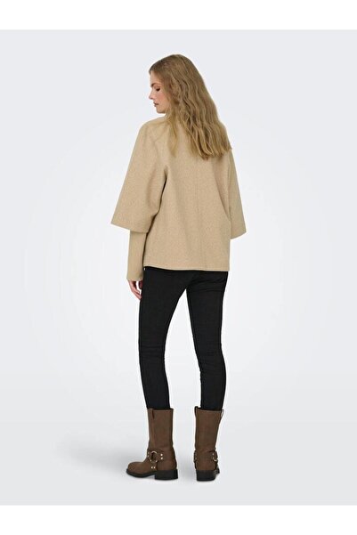 ONLY JDY Γυναικείο μπουφάν με ψηλό γιακά με εσωτερικό μανίκι, ανοιξιάτικο μπεζ μπουφάν - 15353907