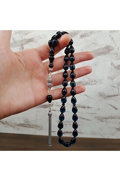 Kehribar Diyarı Gümüş Püskül Mavi Damla Kesim Sürmeli Ateş Kehribar