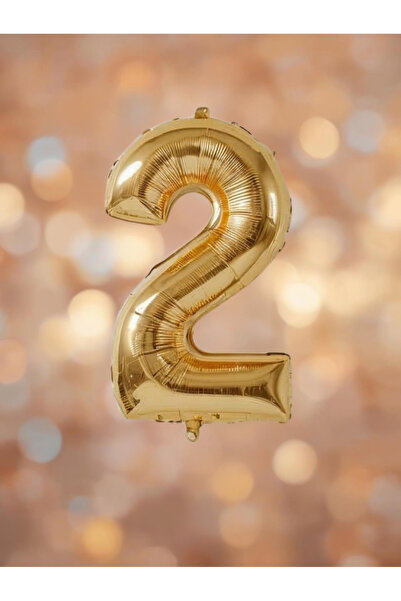 Umamiçe 2 بالونات على شكل أرقام ذهبية - بالون فويل مقاس 40 بوصة (100 سم).