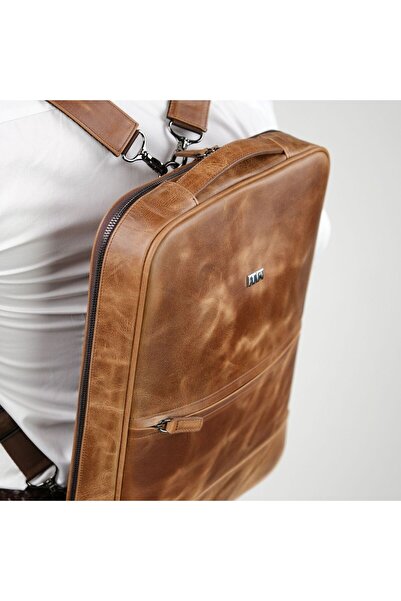 MFT Leather Design Genuine Leather Unisex Backpack - Napoli 4212