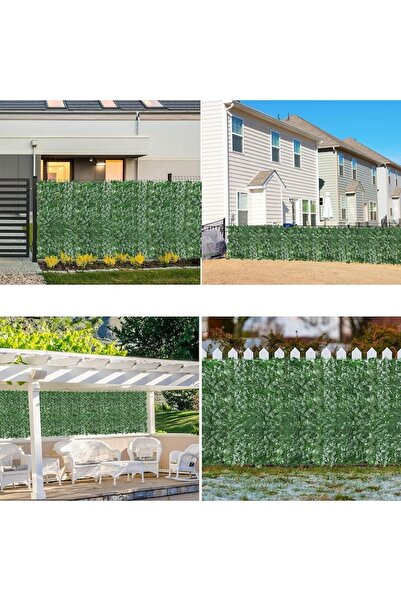 OEM Artificial Ivy Leaf Privacy Fence, 300 x 50 cm, 5 Panels, 100 Zip Ties, Green