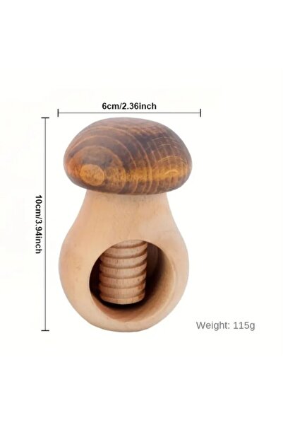 esdekor Dark Brown Lid Cork Natural Wood Walnut Crusher - Sturdy Handle 1Pcs