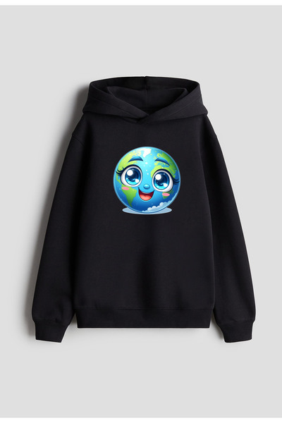 MODA Svetska Štampano Djevojčice Dječaci Crna Sa kapuljačom Dukserica sa kapu...