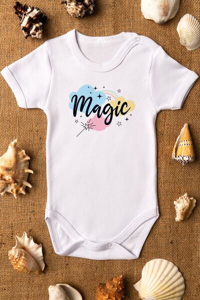 FORMİRA Organic 100% Cotton Magic Printed Short Sleeve Baby Snap-On Bodysuit ...