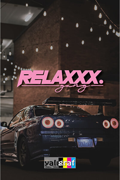 Yalıgraf Reklam Tabela ملصق سيارة من نوع Relax Gang Text ملصق زجاج السيارة وا...