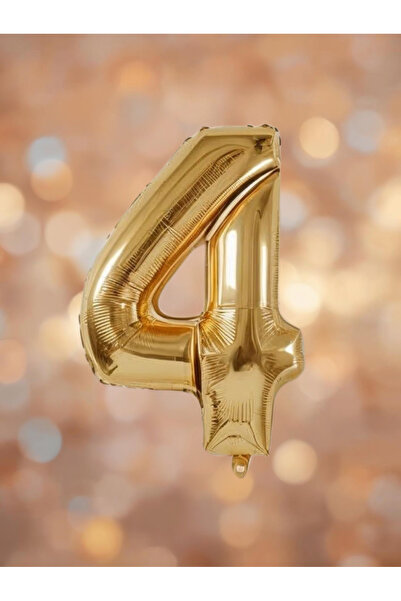 Umamiçe 4 بالونات على شكل أرقام ذهبية - بالون من الفويل مقاس 40 بوصة (100 سم).