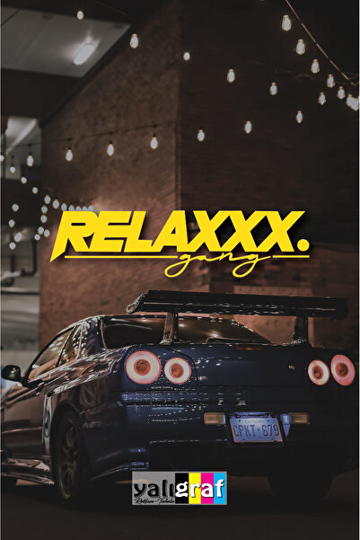 Yalıgraf Reklam Tabela ملصق سيارة من نوع Relax Gang Text ملصق زجاج السيارة وا...