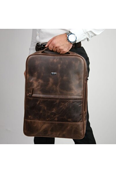 MFT Leather Design Genuine Leather Unisex Backpack - Napoli 4212