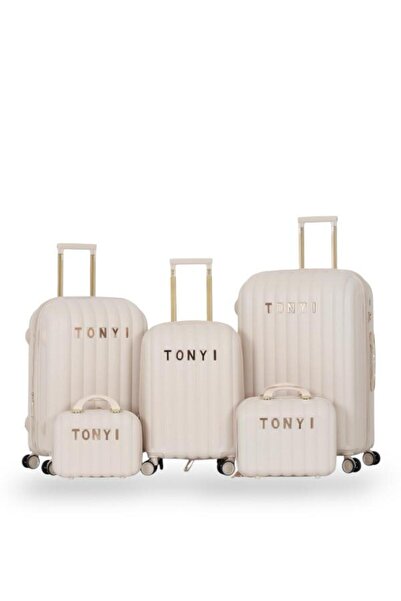 Tonyi Dabsh Bride Travel Bag Set - 5 pieces, including 3 trolley bags and 2 makeup bags - with double covers - and an expansion zipper