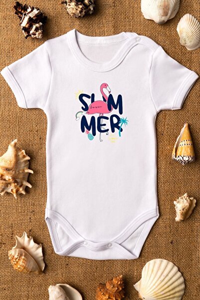 FORMİRA بدلة أطفال صيفية مطبوعة بنقشة الفلامنغو مصنوعة من القطن العضوي 100% ب...