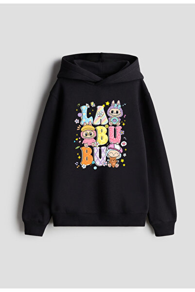 MODA Labubu Baby Štampano Djevojčice Dječaci Crna Sa kapuljačom Dukserica sa ...