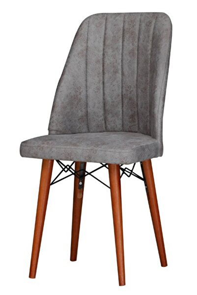 Desire Berlin Chair Set, 4 pcs Package, dining, kitchen, upholstered with fabric, wooden legs, Gray