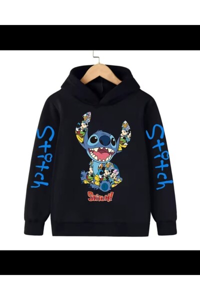 MAGORS Hanorac pentru copii cu imprimeu STYL-X, cu glugă, unisex, cu 3 fire, cu șardon