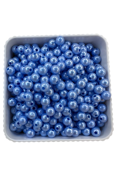 HERALDİS خرز لؤلؤ 8 ملم خرز أزرق فاتح ملون 430 قطعة/100 جرام