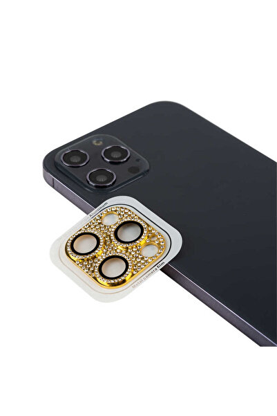 Khayra iPhone 12 Pro Max Compatible Cl-08 Camera Protector-Gold