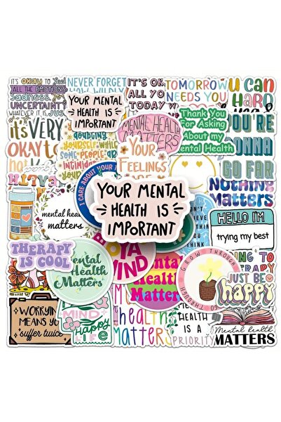 Fivy Mental Sağlık Temalı 25 Adet Tekli Sticker Seti