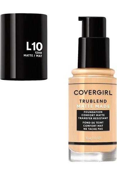covergirl TruBlend Matte Made Liquid Foundation, L10 Fair Porcelain, 1 fl oz – Long-Lasting Matte Finish