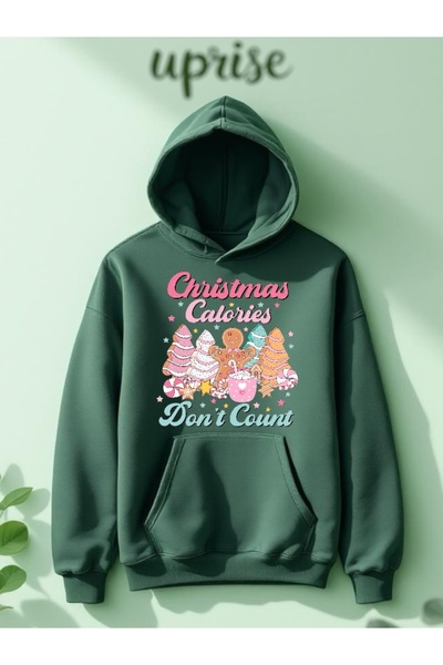 Vordevia Hanorac de Crăciun de Anul Nou cu imprimeu din bumbac cu 3 fire O su...