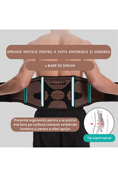 CUPROSMART CuproSmart® Double Lumbar Compression Belt with Copper Wire, 4 Support Bars, Size XL