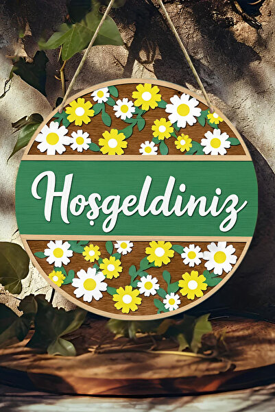 kutuTR زخرفة باب من الألياف الخشبية متوسطة الكثافة بمظهر ثلاثي الأبعاد وطباعة بالأشعة فوق البنفسجية |   معلق، قابل للمسح، زخرفي 33 سم KS017