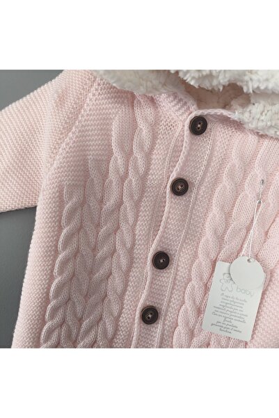 Renata's Unisex Girl Boy Baby Bunny Ear Hooded Knitwear Knitted Inside Welsoft Winter Romper