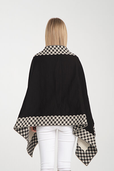 Cebe Ring-Patterned Shoulder Shawl, Double-Sided Knitwear Shoulder Shawl
