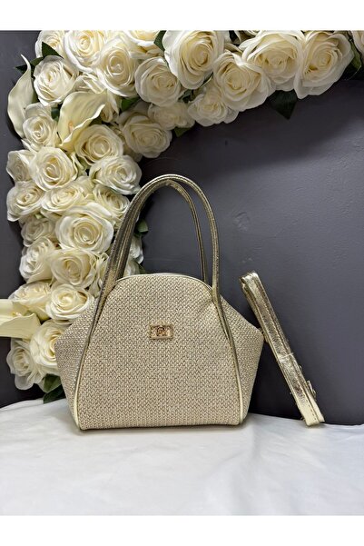 Mimoza Çanta Women's Cream Straw Textured Handle Bag
