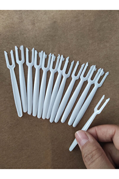 tm tasarı mağazası 100 Adet Plastik Cips Kürdanı 8 Cm - Mini Meyve Cips Çatal...