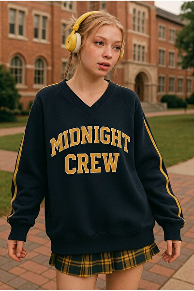 Minga London Φούτερ με λαιμόκοψη σε σχήμα V, Unisex, Midnight Crew