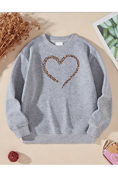 tkn your style Φούτερ με σχέδιο Leopard Heart Trend Oversize