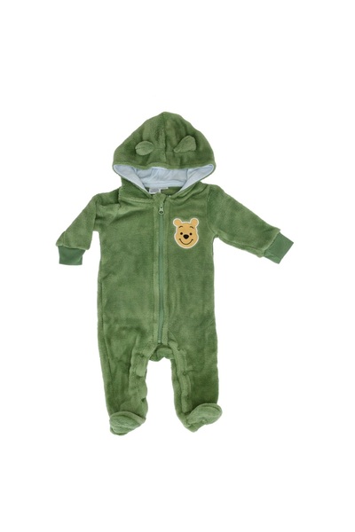 Winnie The Pooh Baby fleece jumpsuit 0-12 months, warm with hood and zipper, soft material, Disney