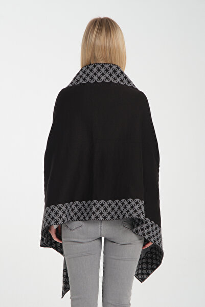 Cebe Ring-Patterned Shoulder Shawl, Double-Sided Knitwear Shoulder Shawl