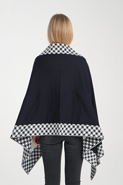 Cebe Ring-Patterned Shoulder Shawl, Double-Sided Knitwear Shoulder Shawl