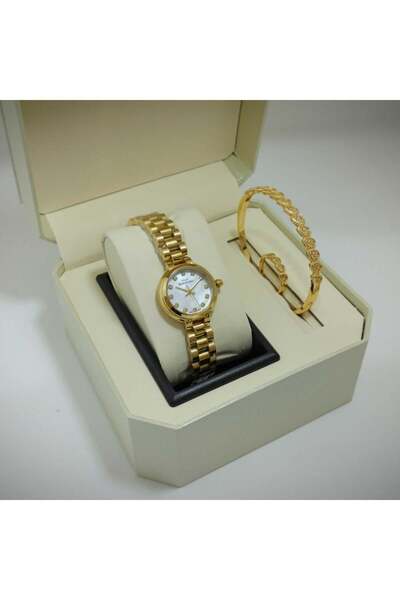 marblino Women's Set: Zircon Bracelet, Ring, and Luxury Marbleen Watch