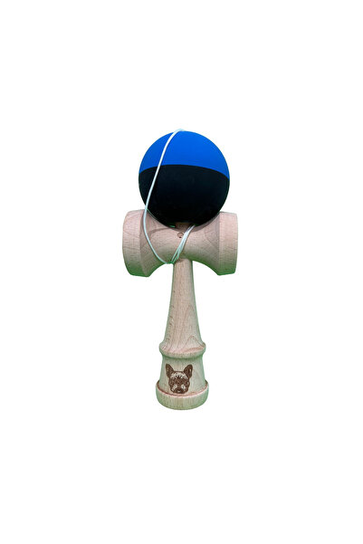 Berbis Kendama X Originala - Jucarie din Lemn, 18 cm, Model Bicolor Albastru-...