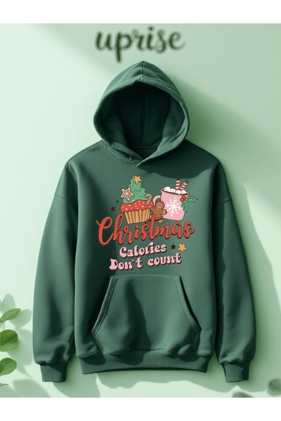 Vordevia Hanorac de Crăciun de Anul Nou cu imprimeu din bumbac cu 3 fire O su...