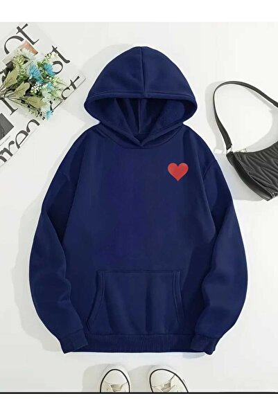 tkn your style ЧЕРВОНЕ СЕРЦЕ Принт Дизайн Трендовий Oversize Світшот з капюшоном