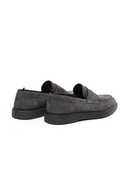 Greyder 18493 Füme Hakiki Deri Erkek Loafer Ayakkabı