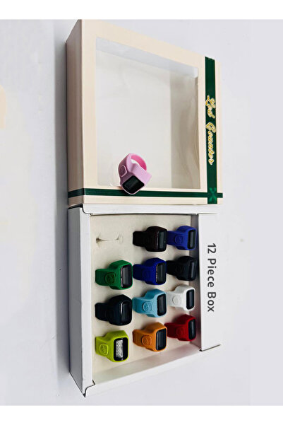 Generic LED Digital Tasbih Counter, Box of 12 Multicolour Finger Counters for Zikr and Prayer,