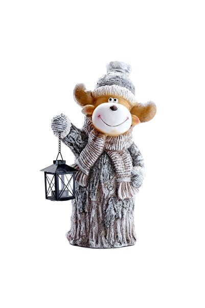 Chomik Χριστουγεννιάτικη διακόσμηση, κεραμική, τάρανδος με φανάρι, θέση για κ...