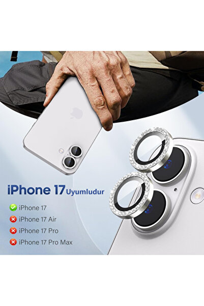 EDELFU Camera Lens Protector with Stone Texture for iPhone 17 |   9H Hardness, Flashy Scratch-Resistant Camera Protection