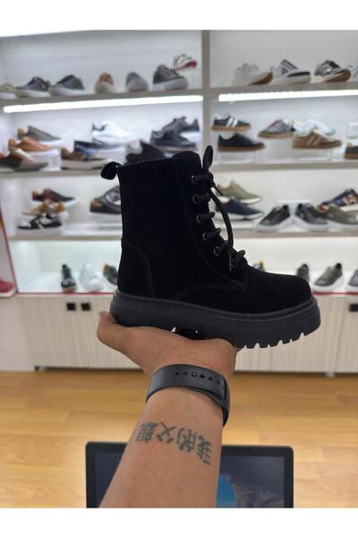 MOTTİ KİDS CLUB HAKİKİ DERİ KIZ ÇOCUK SİYAH SÜET BOT