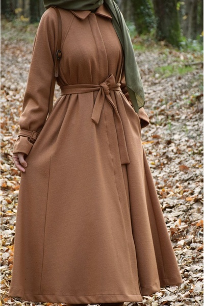 EMİNOS BUTİK Кашмирено палто Mevlana Model в цвят Taba