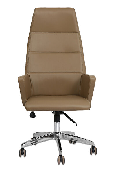 HUNT MOBİLYA Hunt Mobilya Vaga Kahverengi Deri Ofis Makam Koltuğu