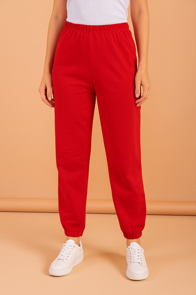 KESKİN BEBE Women's Pomegranate Flower Sweatpants Compact Fabric