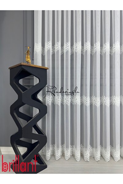Brillant Tül Perde Marka Bambu Zemin Albert Desen