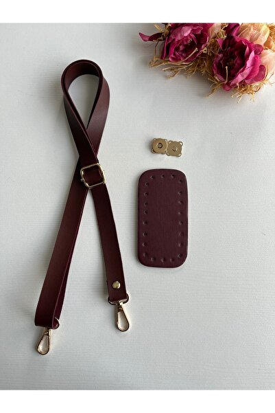 zg hobi aksesuar مجموعة حقائب محبوكة باللون العنابي - طقم حقيبة هاتف من الجلد...