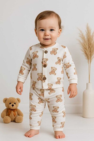 Tosyalı Burak Bebe طقم بيجامة قطنية ممشطة للأطفال 1/4 سنة