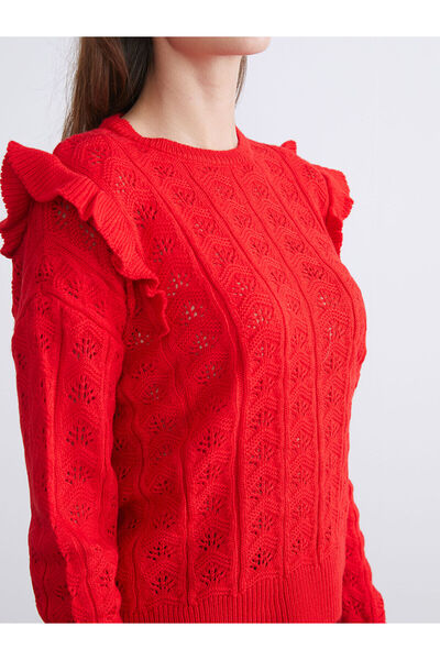 LC Waikiki Hilfa Yeni Sezon Bisiklet Yaka Ajurlu Kadın Triko Kazak