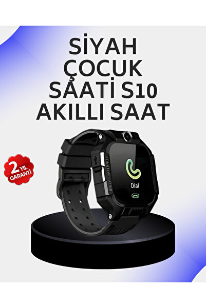 UCUZTEKNO S10 Akıllı Çocuk Saati Siyah Tasarım Adımsayar ve Alarm Fonksiyonu